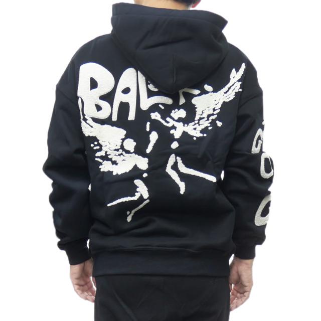 【セール 50％OFF！】BALR. ボーラー メンズプルオーバーパーカー B1261.1131 / GAME OF THE GODS GRAFFITI BOX FIT HOODIE ブラックの通販は 20,988円