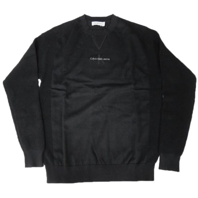旧モデルセール！ CALVIN KLEIN JEANS カルバンクラインジーンズ セーター メンズ クルーネック ニット J325671 ブラック