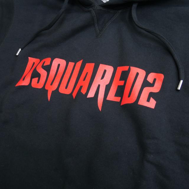 旧モデルセール！ DSQUARED2 ディースクエアード パーカー メンズ プルオーバー コットン 綿100％ S74GU0815 S25516 / Cool Fit Hoodie ブラック_3