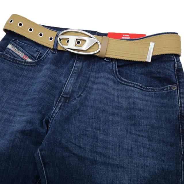 旧モデルセール！ DIESEL ディーゼル ベルト メンズ レディース ユニセックス コットン 綿100％ X10022 P6708 / B-1DR TAPE ライトブラウン_2