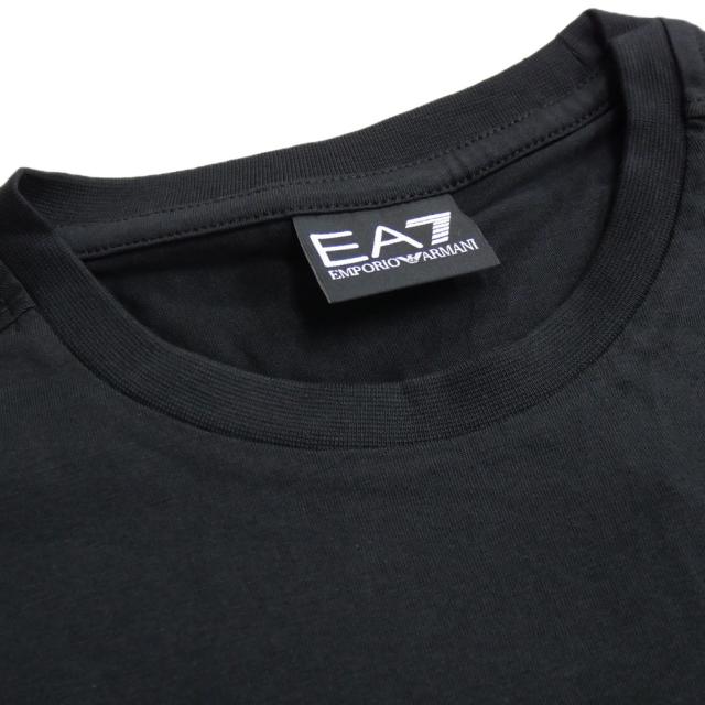 旧モデルセール！ EMPORIO ARMANI エンポリオアルマーニ EA7 Tシャツ メンズ 半袖 トップス クルーネック コットン 綿100％ 6DPT06 PJFFZ ブラック_5