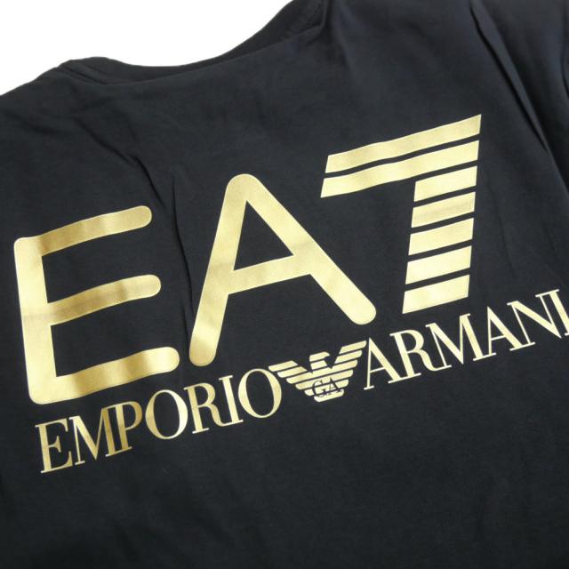 旧モデルセール！ EMPORIO ARMANI エンポリオアルマーニ EA7 Tシャツ メンズ 半袖 トップス クルーネック コットン 綿100％ 6DPT06 PJFFZ ブラック_8
