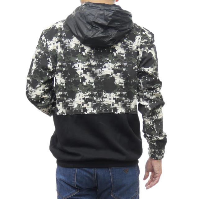 旧モデルセール！ EMPORIO ARMANI エンポリオアルマーニ EA7 パーカー メンズ プルオーバー コットン 綿100％ 6DPM09 PJOGZ ブラック×カモフラージュ柄_3