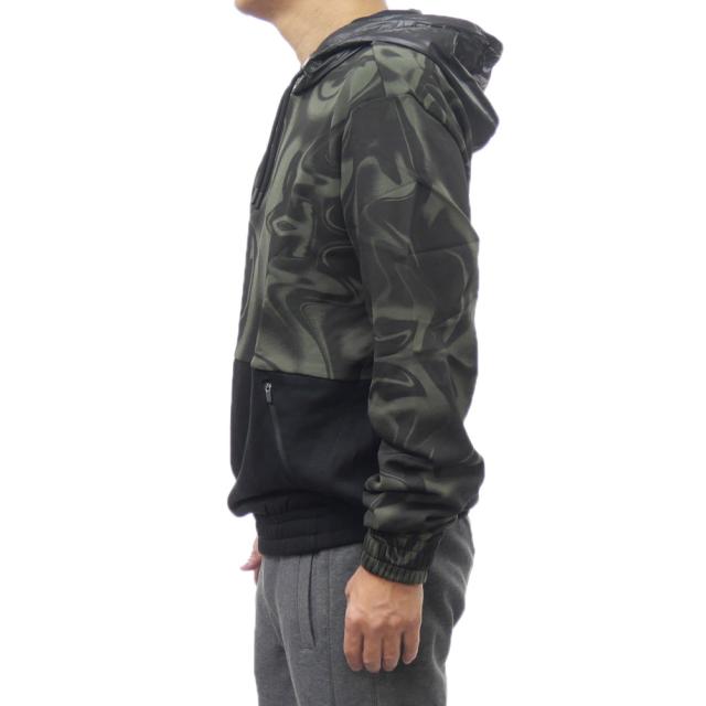 旧モデルセール！ EMPORIO ARMANI エンポリオアルマーニ EA7 パーカー メンズ プルオーバー コットン 綿100％ 6DPM09 PJOGZ ブラック×グリーン_2
