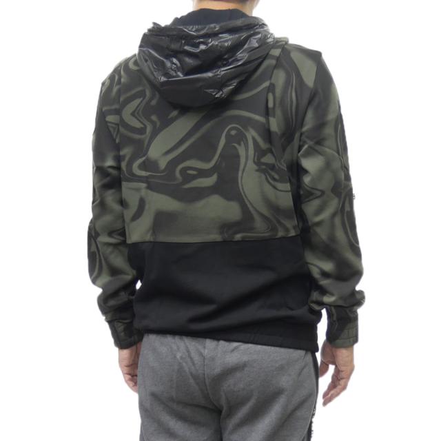 旧モデルセール！ EMPORIO ARMANI エンポリオアルマーニ EA7 パーカー メンズ プルオーバー コットン 綿100％ 6DPM09 PJOGZ ブラック×グリーン_3