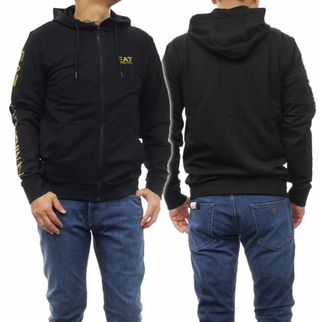 【セール 45％OFF！】EMPORIO ARMANI エンポリオアルマーニ EA7 メンズジップアップパーカー 8NPM13 PJ05Z ブラックの通販は