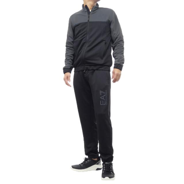 旧作お買い得セール！ EMPORIO ARMANI エンポリオアルマーニ EA7 セットアップ メンズ スウェット 6DPV61 PJ16Z グレー×ブラック