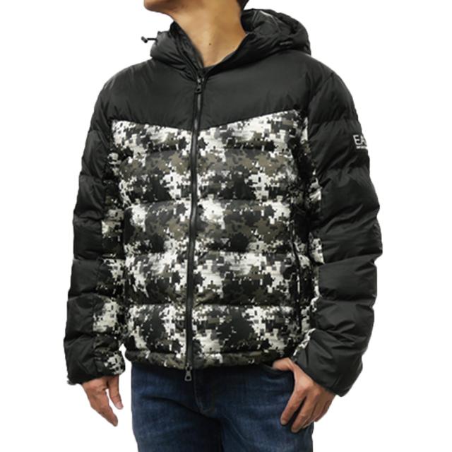 【セール 55％OFF！】EMPORIO ARMANI エンポリオアルマーニ EA7 メンズパデッドボンバージャケット 6DPB05 PN9FZ ブラックの通販は