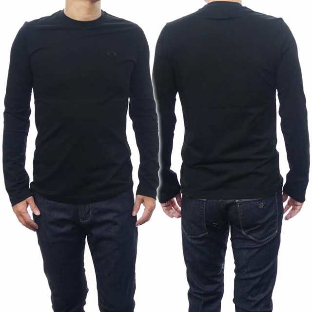 【セール 45％OFF！】EMPORIO ARMANI エンポリオアルマーニ メンズクルーネックロングTシャツ 8N1TR1 1JRGZ ブラック /定番人気商品の通販は