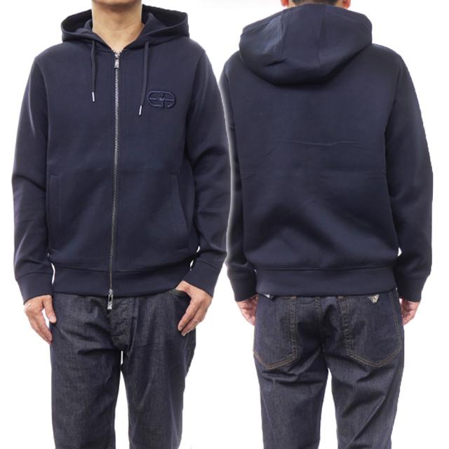 旧作お買い得セール！ EMPORIO ARMANI エンポリオアルマーニ パーカー メンズ ジップアップ 8N1ML6 1JHSZ ネイビー