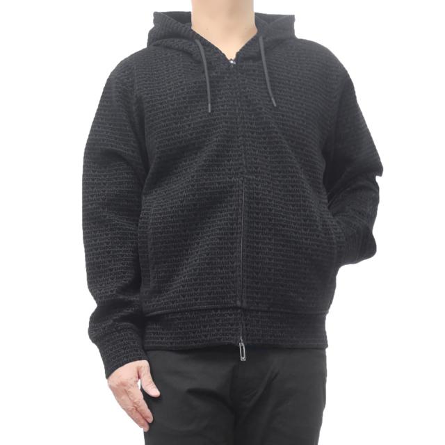 旧作お買い得セール！ EMPORIO ARMANI エンポリオアルマーニ パーカー メンズ ジップアップ 6D1MB0 1JHSZ ブラック