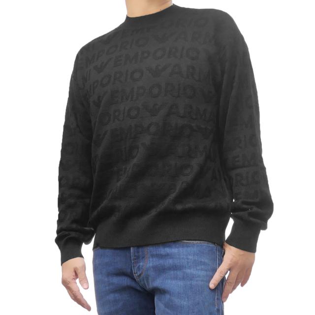 旧作お買い得セール！ EMPORIO ARMANI エンポリオアルマーニ セーター メンズ クルーネック ニット 6D1MXK 1MJNZ ブラック