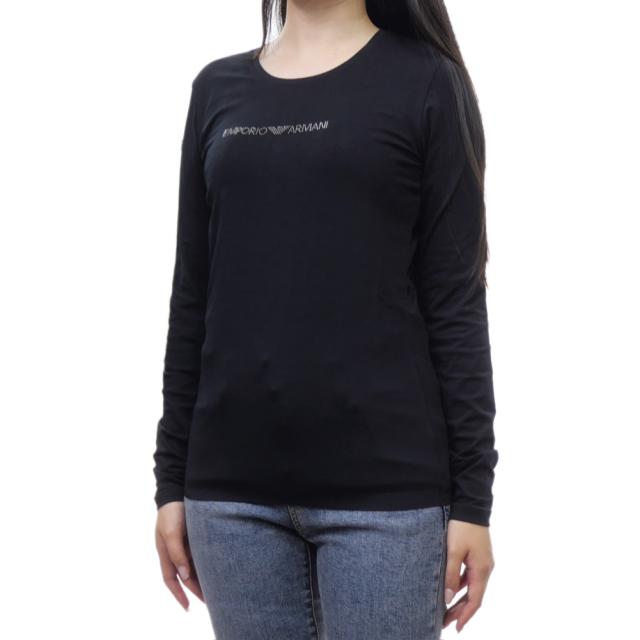 【セール 50％OFF！】EMPORIO ARMANI UNDERWEAR エンポリオアルマーニ アンダーウェア レディースクルーネックロングTシャツ 163229 4F223 ブラックの通販は 5,742円