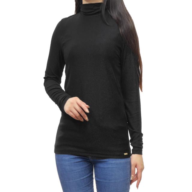 旧作お買い得セール！ EMPORIO ARMANI UNDERWEAR エンポリオアルマーニ アンダーウェア Tシャツ レディース 長袖 タートルネック ロンT 164861 4F214 ブラック