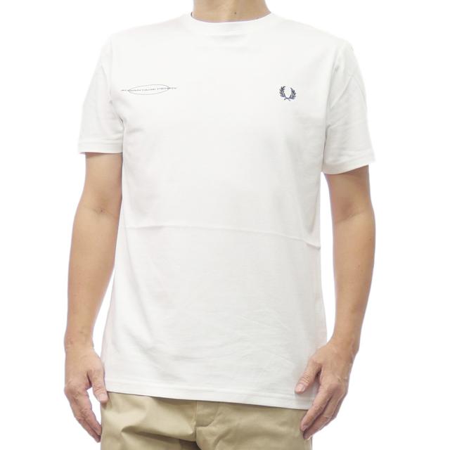 旧作お買い得セール！ FRED PERRY フレッドペリー Tシャツ メンズ 半袖 クルーネック コットン 綿100％ M8592 / ADVANTAGE PERRY T-SHIRT ホワイト