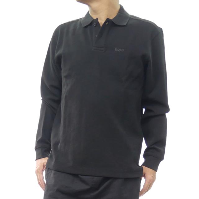 旧作お買い得セール！ HUGO BOSS ヒューゴボス ポロシャツ 長袖 メンズ ワッフル 50520710 10262290 / Petempesto Long ブラック