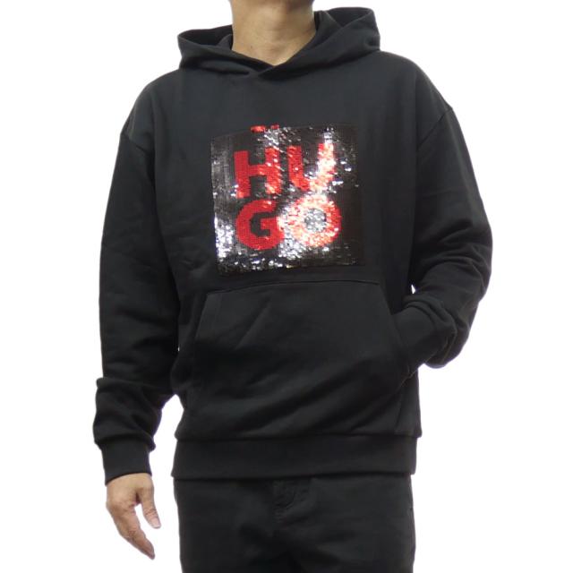 旧作お買い得セール！ HUGO・HUGO BOSS ヒューゴボス パーカー メンズ プルオーバー 50521506 10249110 / Deseqino ブラック