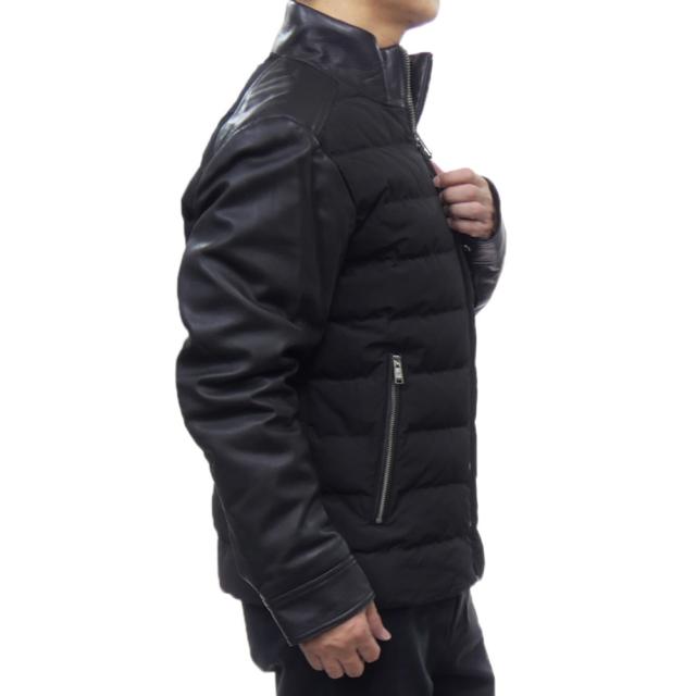 【セール 50％OFF！】HUGO BOSS ヒューゴボス メンズ中綿レザーブルゾン 50518724 10261940 / C-Mersino ブラックの通販は