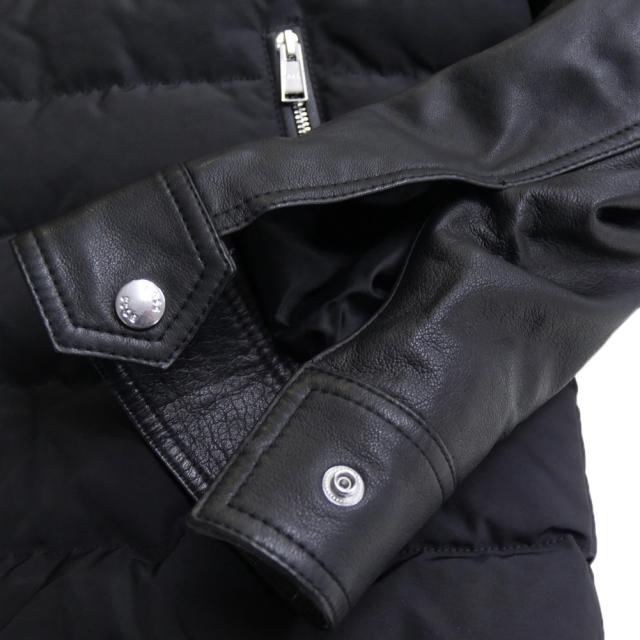 【セール 50％OFF！】HUGO BOSS ヒューゴボス メンズ中綿レザーブルゾン 50518724 10261940 / C-Mersino ブラックの通販は