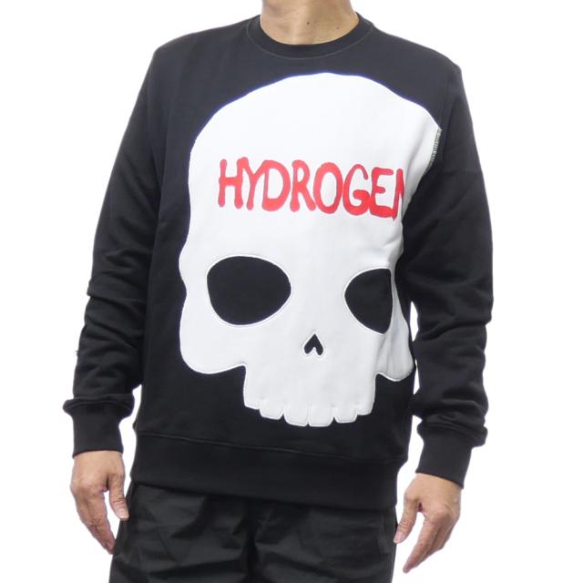 【セール 65％OFF！】HYDROGEN ハイドロゲン メンズトレーナー MW0004 / BIG SKULL CREWNECK SWEATSHIRT ブラックの通販は