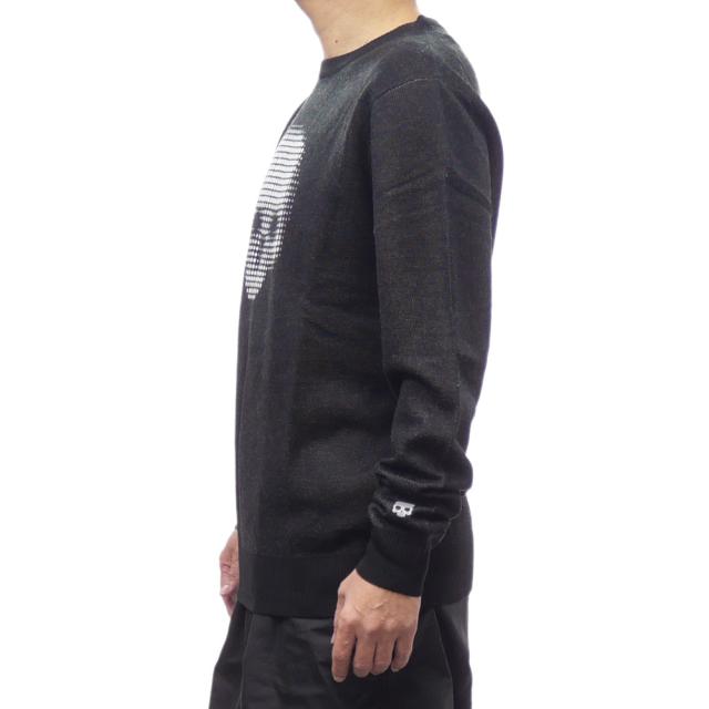 旧モデルセール！ HYDROGEN ハイドロゲン セーター メンズ クルーネック ニット MW0003 / SKULL DOTS CREWNECK PULLOVER ブラック_2