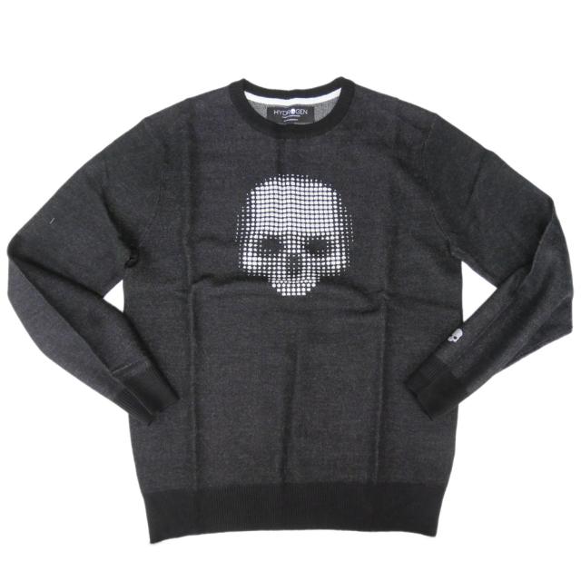 旧モデルセール！ HYDROGEN ハイドロゲン セーター メンズ クルーネック ニット MW0003 / SKULL DOTS CREWNECK PULLOVER ブラック_4