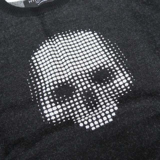 旧モデルセール！ HYDROGEN ハイドロゲン セーター メンズ クルーネック ニット MW0003 / SKULL DOTS CREWNECK PULLOVER ブラック_6