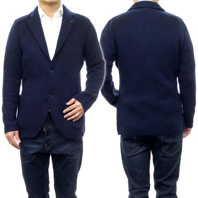 旧作お買い得セール！ LARDINI ラルディーニ ジャケット メンズ シングル2Bニットジャケット IVLJM70 IV63007 ネイビー