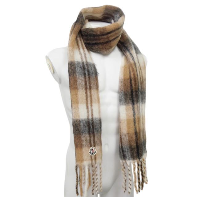 旧作お買い得セール！ MONCLER モンクレール マフラー メンズ 3C00010 0U410 / SCIARF ベージュ系マルチカラー