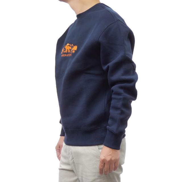旧モデルセール！ MAISON KITSUNE メゾンキツネ トレーナー メンズ コットン 綿100％ 裏起毛 MM00308KM0307 /OUTDOOR PROFILE FOX COMFORT SWEATSHIRT ネイビー_2