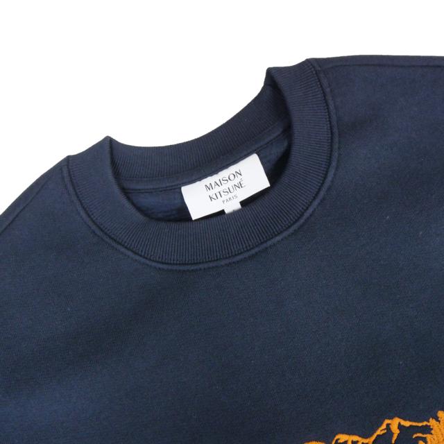 旧モデルセール！ MAISON KITSUNE メゾンキツネ トレーナー メンズ コットン 綿100％ 裏起毛 MM00308KM0307 /OUTDOOR PROFILE FOX COMFORT SWEATSHIRT ネイビー_5