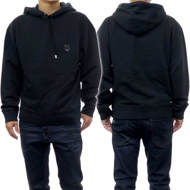 【セール 45％OFF！】MAISON KITSUNE メゾンキツネ メンズパイル地プルオーバーパーカー LM00705KM0001 / BOLD FOX HEAD PATCH OVERSIZE HOODIE ブラック /定番人気商品の通販は