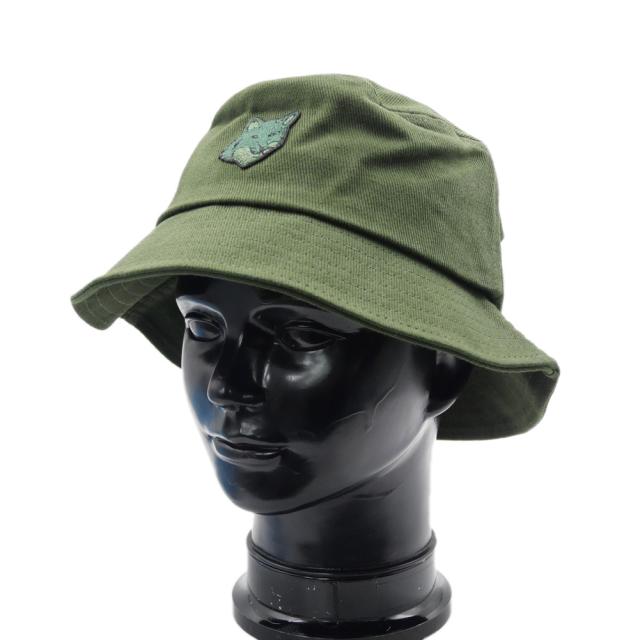 旧作お買い得セール！ MAISON KITSUNE メゾンキツネ バケットハット メンズ コットン 綿100％ MM06114 WW0108 / BOLD FOX HEAD BUCKET HAT ミドルグリーン
