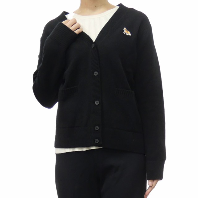 【セール 40％OFF！】MAISON KITSUNE メゾンキツネ レディース カーディガン LW00507KT1006 BABY FOX PATCH BOXY CARDIGAN ブラックの通販は