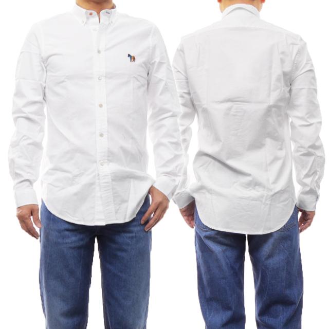 旧作お買い得セール！ PS PAUL SMITH ポールスミス カジュアルシャツ メンズ コットン 綿100％ M2R 599R N21846 ホワイト 定番人気商品