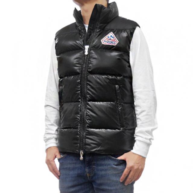 【セール 40％OFF！】PYRENEX ピレネックス メンズダウンベスト HUW017P / JOHN 3SHINY ブラックの通販は