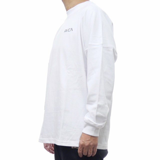 【セール 25％OFF！】RVCA ルーカ メンズクルーネックロングTシャツ BE042-060 / PATCH BALANCE LT ホワイトの通販は