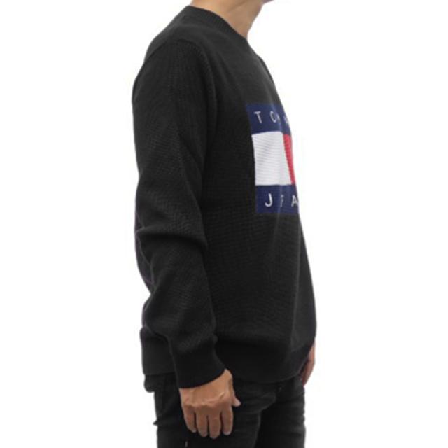 旧作お買い得セール！  JEANS トミージーンズ トミーヒルフィガー セーター メンズ クルーネック コットン 綿100％ ニット DM19186 ブラック 旧作お買い得セール！ TOMMY JEANS トミージーンズ トミーヒルフィガー