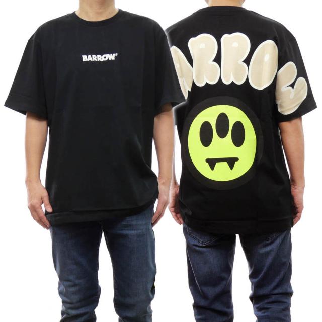 旧作お買い得セール！ BARROW バロウ Tシャツ メンズ 半袖 クルーネック コットン 綿100％ S4BWUATH142 ブラック