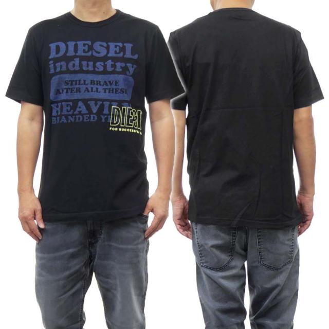 旧作お買い得セール！ DIESEL ディーゼル Tシャツ メンズ 半袖 クルーネック コットン 綿100％ A12355 0KKAK / T-JUST-N9 ブラック