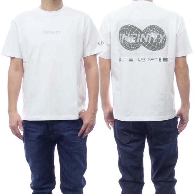 旧作お買い得セール！ EMPORIO ARMANI エンポリオアルマーニ EA7 Tシャツ メンズ 半袖 クルーネック 3DPT15 PJLBZ ホワイト