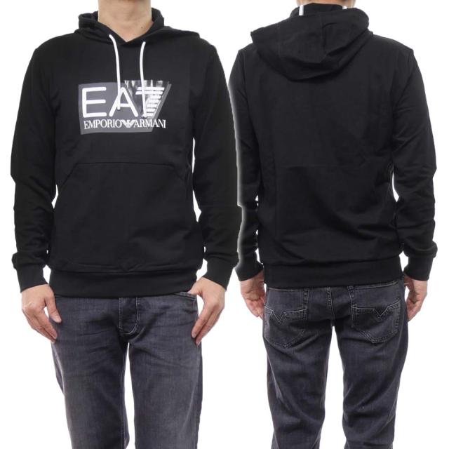 旧作お買い得セール！ EMPORIO ARMANI エンポリオアルマーニ EA7 パーカー メンズ プルオーバー 3DPM62 PJ052 ブラック