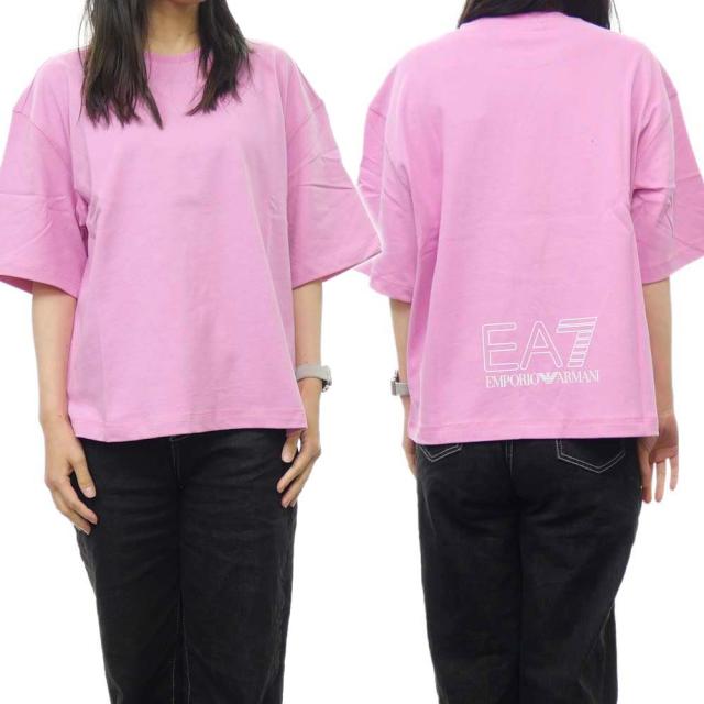 【セール 50％OFF！】EMPORIO ARMANI エンポリオアルマーニ EA7 レディースクルーネックTシャツ 3DUT03 PJUPZ ピンクの通販は