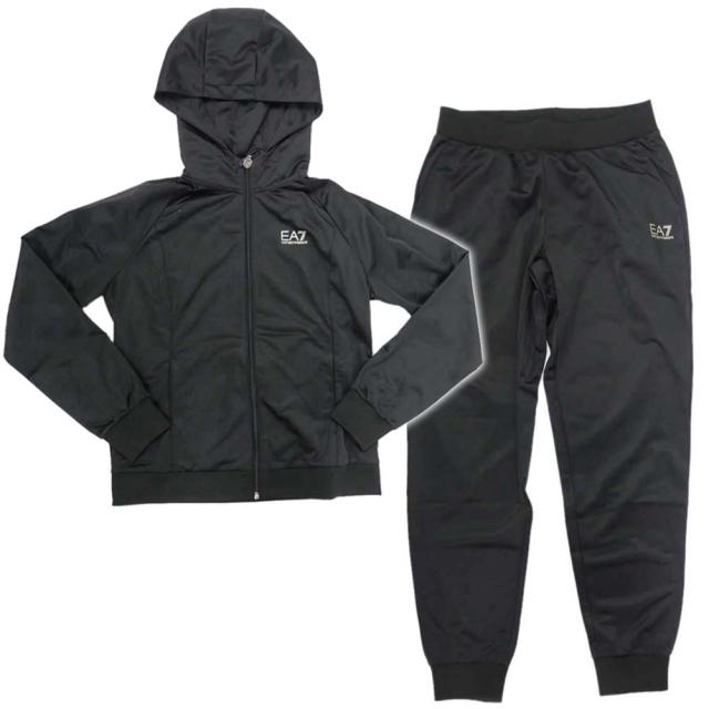 【セール 50％OFF！】EMPORIO ARMANI エンポリオアルマーニ EA7 レディースセットアップスウェット 3DTV52 TJ26Z ブラック×ゴールドの通販は