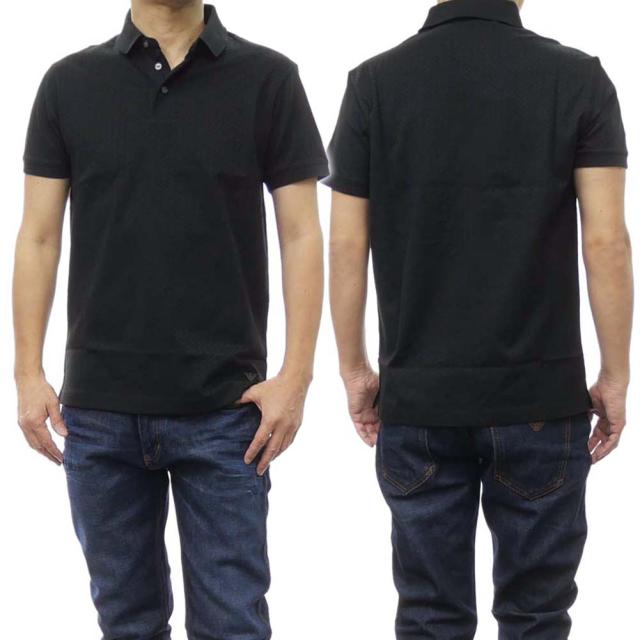 旧作お買い得セール！ EMPORIO ARMANI エンポリオアルマーニ ポロシャツ 半袖 メンズ コットン 綿100％ 3D1FM2 1JGYZ ブラック