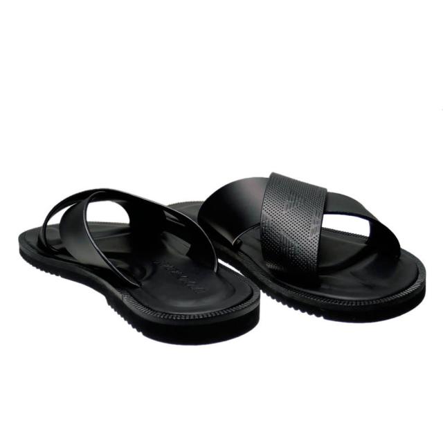 旧モデルセール！ EMPORIO ARMANI エンポリオアルマーニ メンズ サンダル X4P125 XN789 ブラック 定番人気商品_1