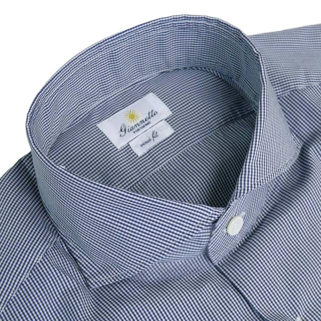 旧モデルセール！ GIANNETTO ジャンネット カッタウェイシャツ メンズ AC903 / VINCI FIT WASH ネイビー_2