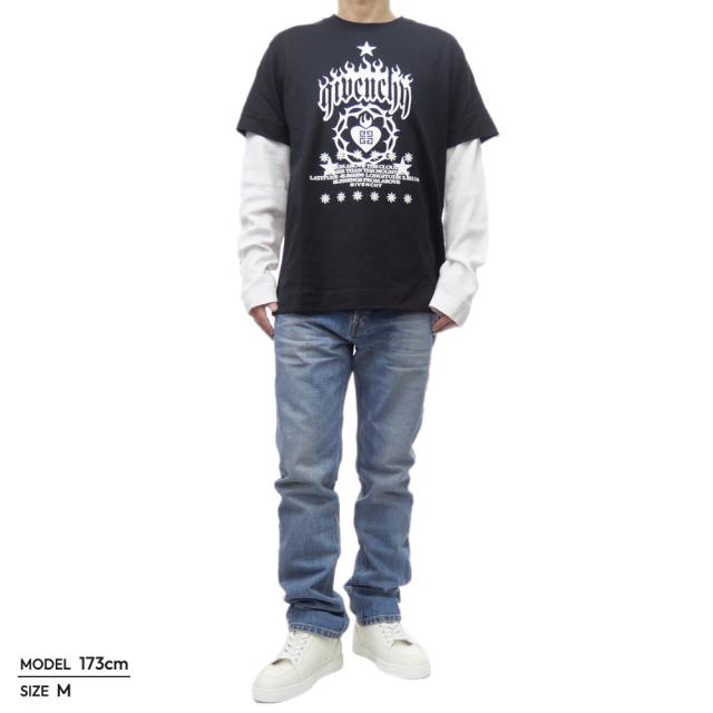 旧モデルセール！ GIVENCHY ジバンシィ Tシャツ メンズ 半袖 クルーネック コットン 綿100％ BM71G53YHU ブラック_1