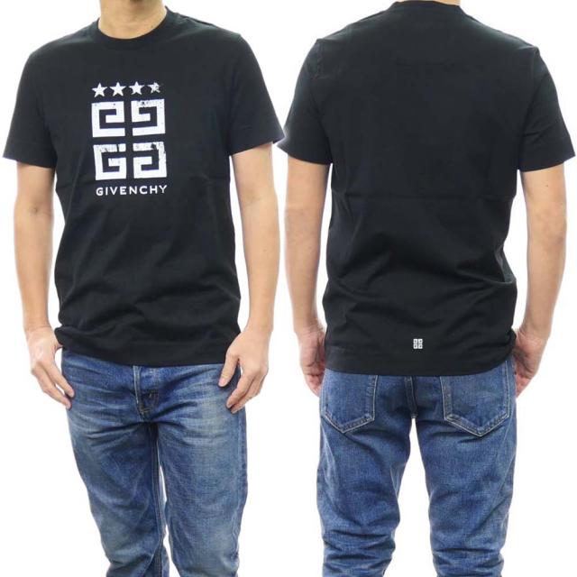 旧作お買い得セール！ GIVENCHY ジバンシィ Tシャツ メンズ 半袖 クルーネック コットン 綿100％ BM716G3YEL ブラック