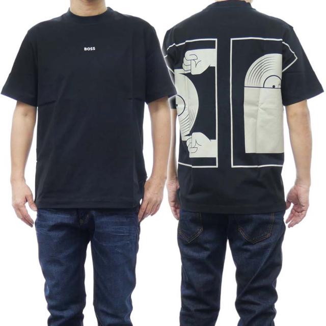 旧作お買い得セール！ HUGO BOSS ヒューゴボス Tシャツ メンズ 半袖 クルーネック コットン 綿100％ 50515981 10260080 / Te-Vinyl ブラック